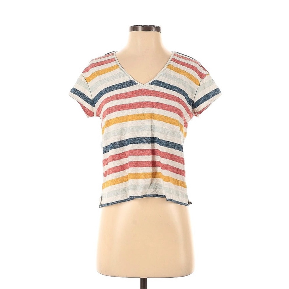 Madewell, Skyline V-Neck Tee in Jay Stripe